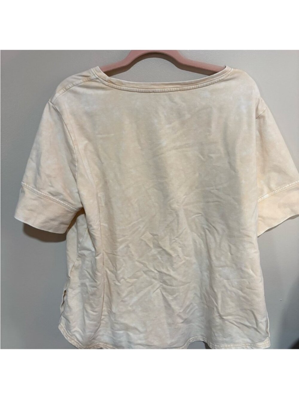 Cream Short-Sleeve Button-Tab Sweatshirt - Picture 2 of 3